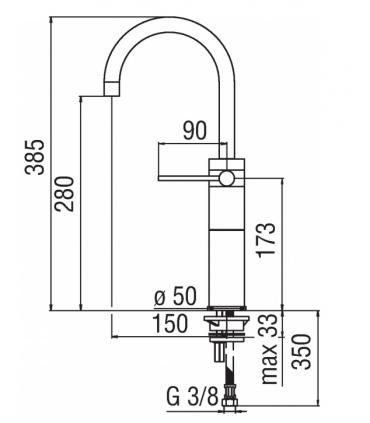 Miscelatore lavabo bocca alta Nobili Plus art.PL00178CR