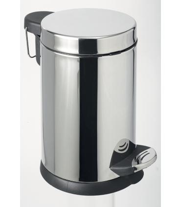 Bathroom dustbin, Lineabeta, collection Basket, model 53297, with cover, polished stainless steel