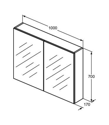 Miroir conteneur simple Ideal Standard 2 portes