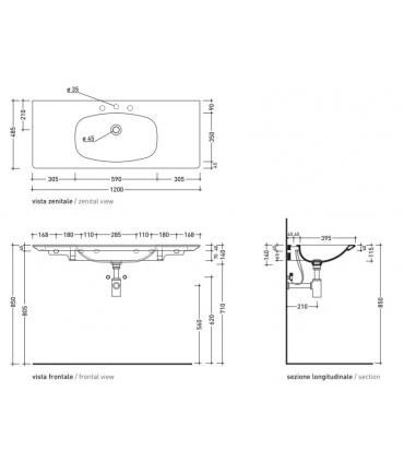 Nudaflat Ceramic Flaminia Console Washbasin