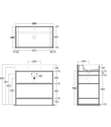 Floor structure for Simas Agile washbasin in metal