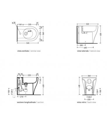 Bidet a pavimento filo parete Flaminia App AP217