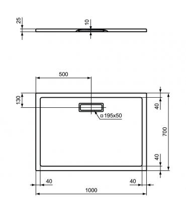 Piatto doccia rettangolare Ideal Standard Ultraflat New