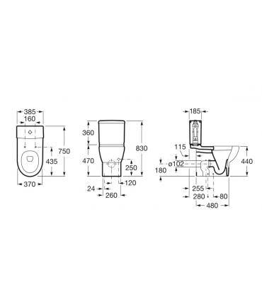 Roca New Meridian compact monobloc floor standing toilet