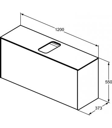 Mobile slim impiallacciato per lavabo Ideal Standard serie Conca