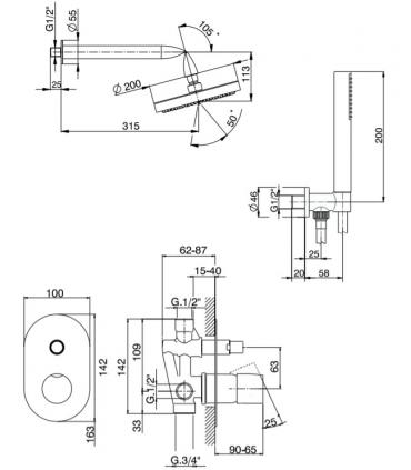 Ceramica Flaminia shower set Fold series art. FL2550