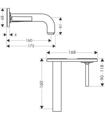 Miscelatore a parete piastra unica lavabo Hansgrohe axor Citterio art.