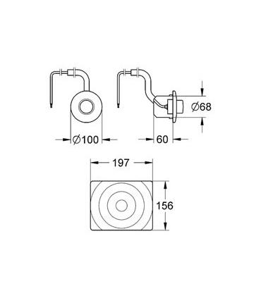 Plaque aveugle avec le lecteur pneumatique Grohe Surf art.37059000