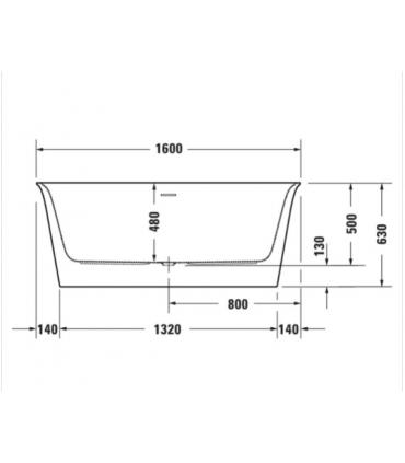 Baignoire autoportante Duravit, série White Tulip 700468