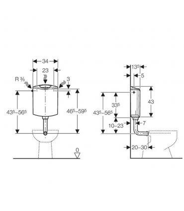 Reservoir rincer externe Geberit AP116 a' dos