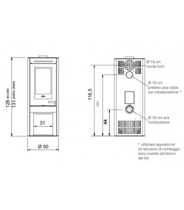 Edilkamin Tally 8 ductable wood stove