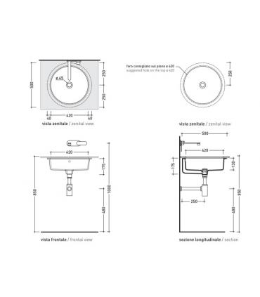 Lavabo da incasso Ceramica Flaminia serie Twin 5057