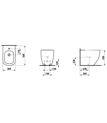 Laufen Palomba back to wall one hole bidet