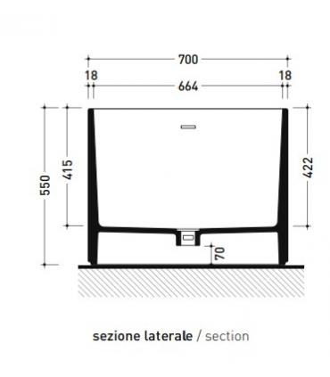 Baignoire îlot Ceramica Flaminia Ovale 170x70