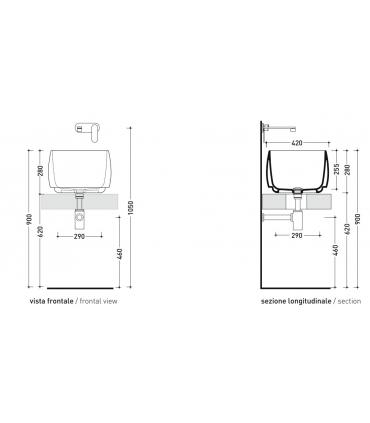 High countertop washbasin Ceramica Flaminia Flag FG40H