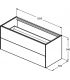 Meuble sous-vasque Ideal Standard 2 tiroirs avec lavabo sans dessus