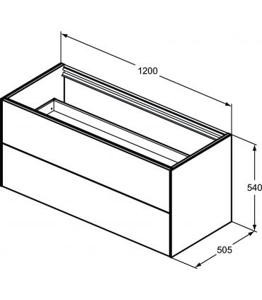 Meuble sous-vasque Ideal Standard 2 tiroirs avec lavabo sans dessus