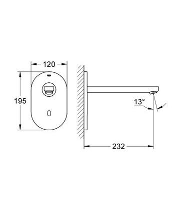 Electronic tap for Washbasin wall mounted Grohe Eurosmart Cosmopolitan E