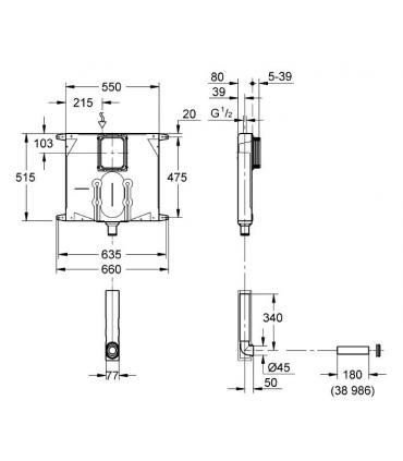 Cassetta incasso senza placca Grohe. art.38863000