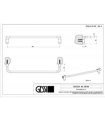 Porta salviette lineare Gessi Goccia cromo art.38100