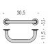 Wall grab rail for bathtub Colombo collection hotellerie b9720 chrome