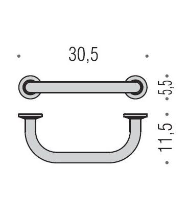 Wall grab rail for bathtub Colombo collection hotellerie b9720 chrome