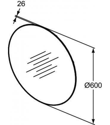 Miroir rond Ideal Standard de la série Conca avec éclairage LED