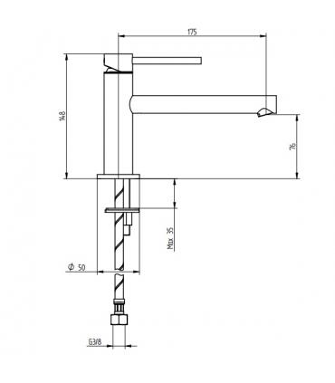 Miscelatore lavabo bocca prolungata Bellosta serie Mini-B art.4405 P S