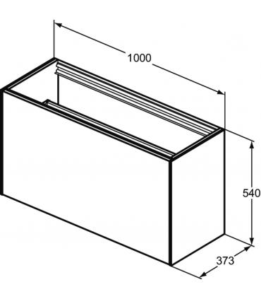 Slim veneered cabinet without top for Ideal Standard Conca washbasin