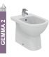 Bidet sur pied carenage jusqu'au mur, céramique dolomite,  gemma 2, J523501