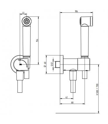 Idroscopino per pulizia wc con erogazione laser, Bellosta art.0303 ID