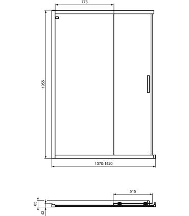 Cabine de douche d'angle (1 seul côté) Ideal Standard Connect 2