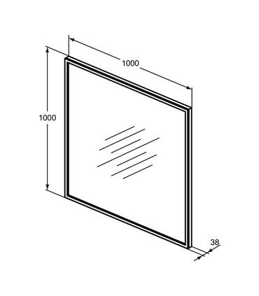 Ideal Standard Conca square mirror with LED