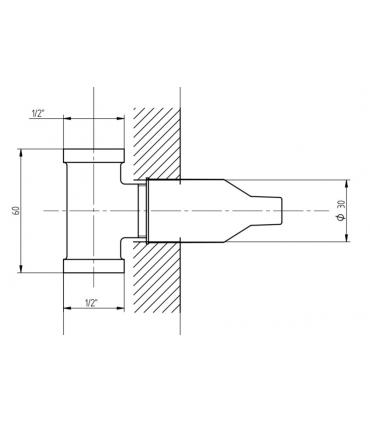 Built-in body for Bellosta 104020 1/2 stop cock