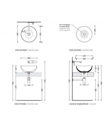 Countertop Washbasin Ceramica Flaminia Round App Series