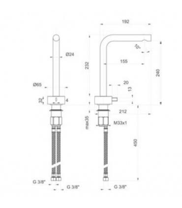 Mixer hight for washbasin Fantini series af/21 art.A006WF