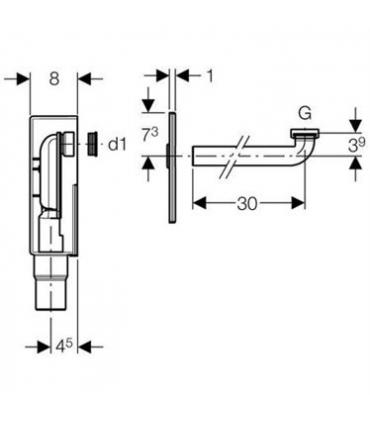 Siphon built in for washbasin Geberit