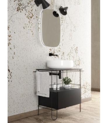 Washbasin cabinet Ceramica Flaminia Black stainless steel wire with drawer