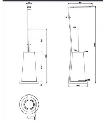 Lampadaire pour toilettes, Gessi, collection Cono, art.45633