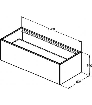 Vanité en placage Ideal Standard Conca pour lavabo sans dessus