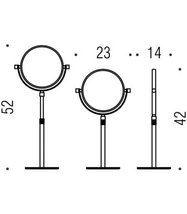 Specchio ingranditore  Colombo altezza regolabile cromo art.B9752