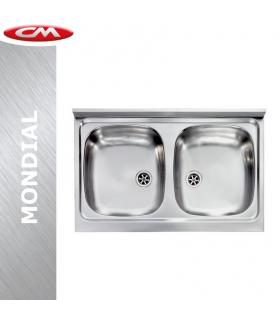 Lavello acciaio inox con 2 vasche, CM serie Mondial art.031032XCMSX