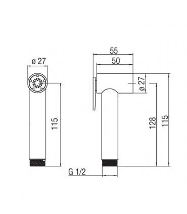 Doccetta per wc con pulsante per uso bidet, cromo Nobili AD142/132