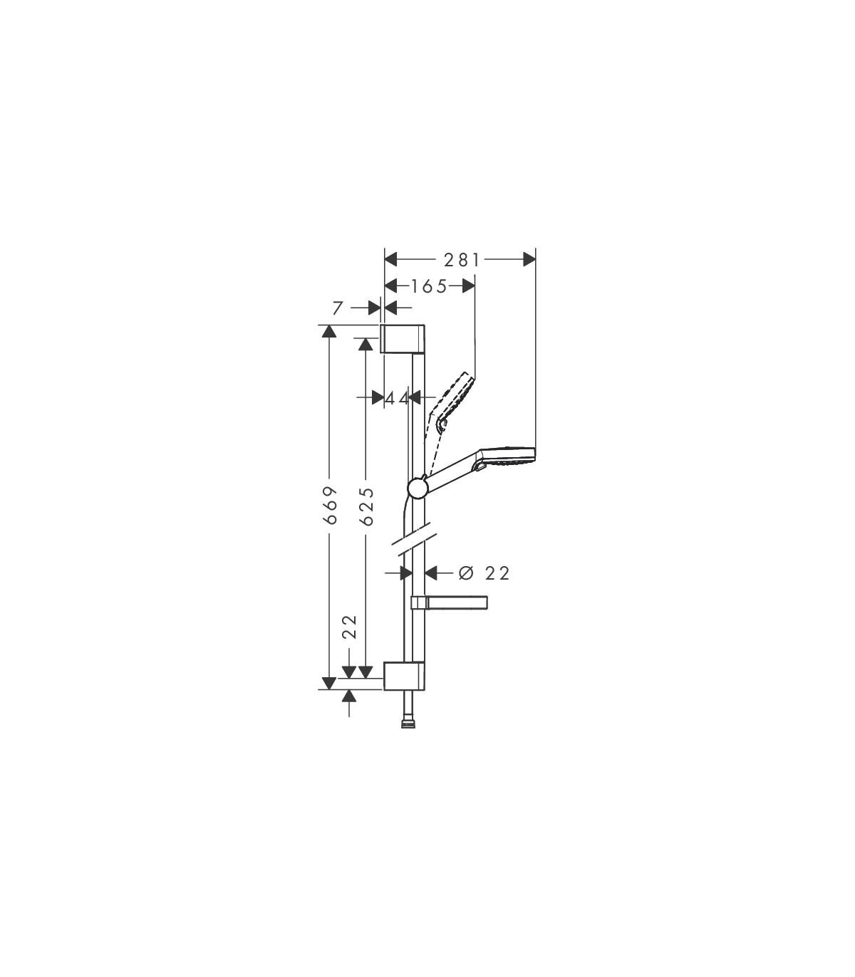 Barre de Douche Crometta avec Porte-Savon Hansgrohe