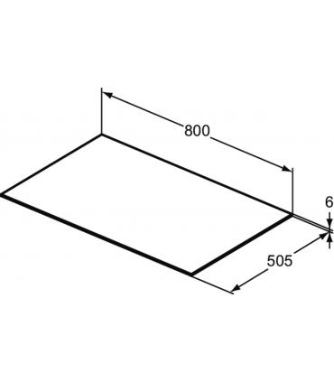 Plan de travail en grès Ideal Standard. Conca profondeur 50cm