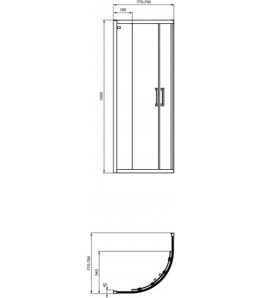 Cabine de douche incurvée Ideal Standard Connect 4