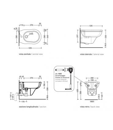 Bidet suspendu Flaminia série Efi EF218