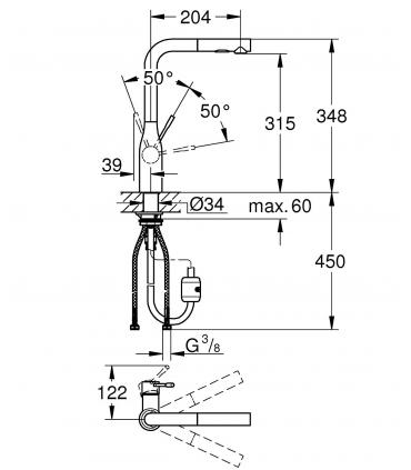 Miscelatore lavello doccetta estraibile Grohe Essence New art.30270000