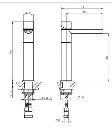 Bellosta basin mixer Mosè series art. 8810/1