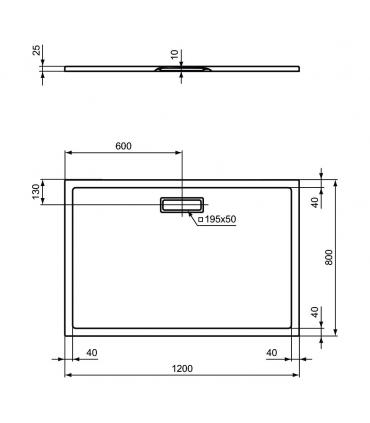 Ideal Standard Ultraflat New rectangular shower tray